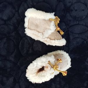 Baby Gizmo Soft Faux Leather & Fur Toddler Booties